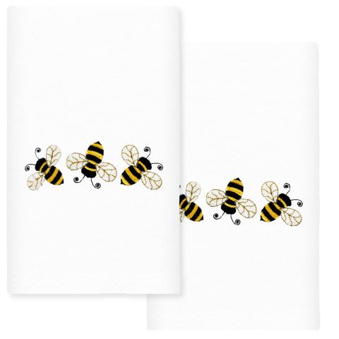 Bee Dance Embroidered Towel