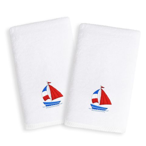 Linum Kids Boat Embroidered Towel