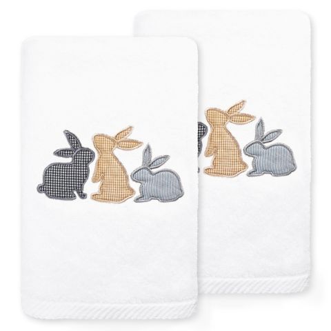 Bunny Row Embroidered Towel