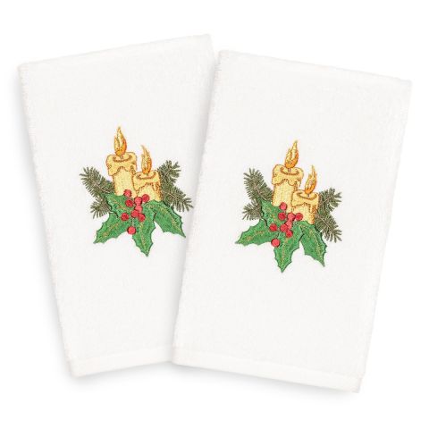 Christmas Candles Embroidered Towel
