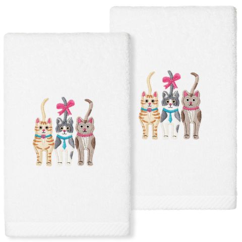 Cats Embroidered Towel