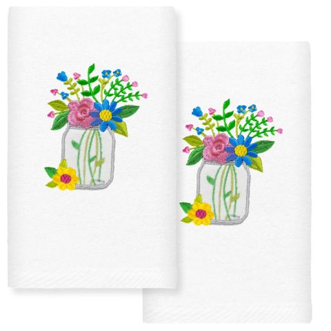 Country Bouquet Embroidered Towel