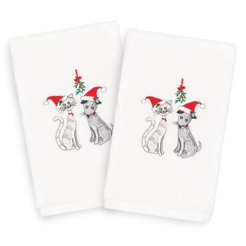 Christmas Cute Couple Embroidered Towel