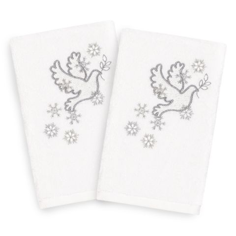 Christmas Dove Embroidered Towel