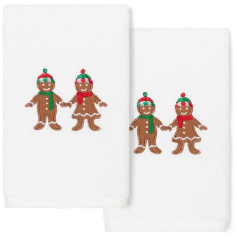Christmas Gingerbread Embroidered Towel