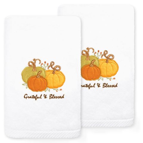 Grateful & Blessed Embroidered Towel