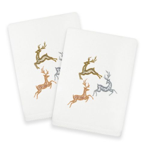 Leaping Deer Embroidered Towel