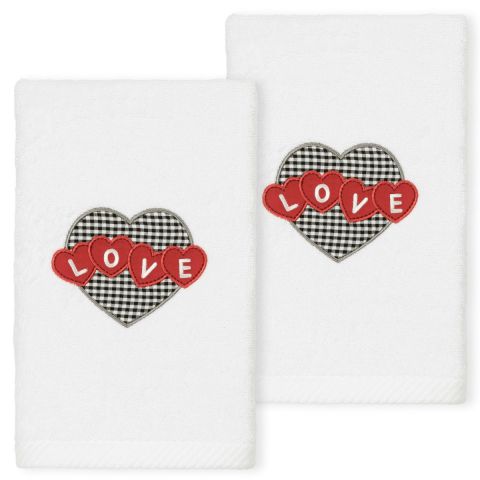 Love Hearts Embroidered Towel
