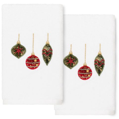 Christmas Ornaments Embroidered Towel