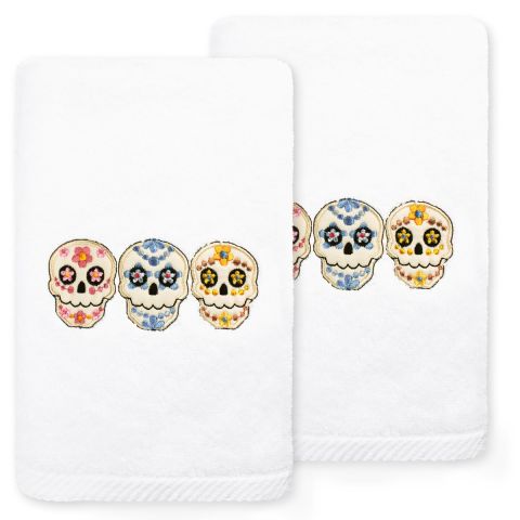 Skulls Embroidered Towel