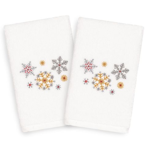 Christmas Snowfall Embroidered Towel