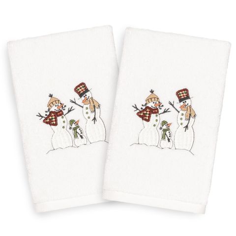 Christmas Snow Family Embroidered Towel