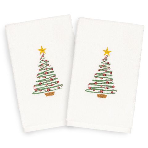 Christmas Tree Embroidered Towel