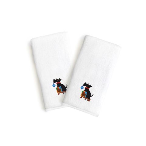 Christmas Dog Embroidered Towel