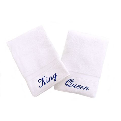 King and Queen Embroidered Towel