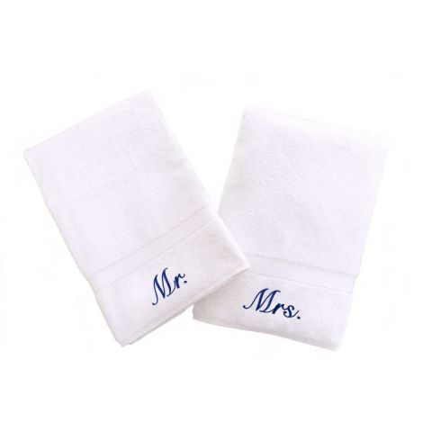 Mr and Mrs Embroidered Towel